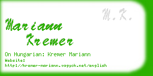 mariann kremer business card